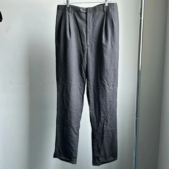 Men's Dark Gray Dress Pants 38 XL | 38 XL Dress Pants | 38XL Pants | Wool - Picture 1 of 6